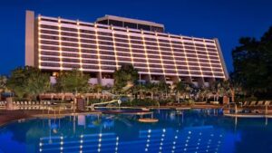 Poolside cabanas water Slides contemporary resort