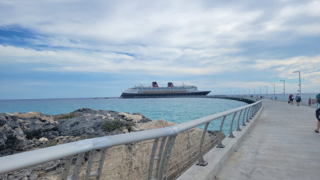 View from Tram Stop to Disney Magic walkway