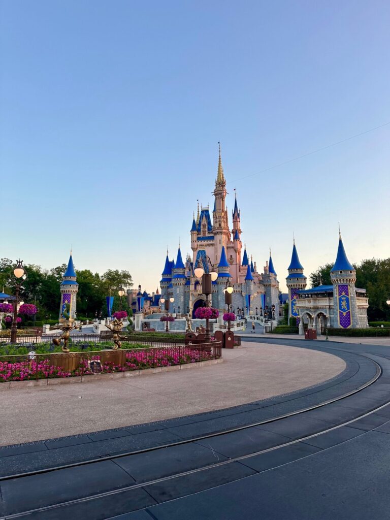 Morning front view of Magic Kingdom castle