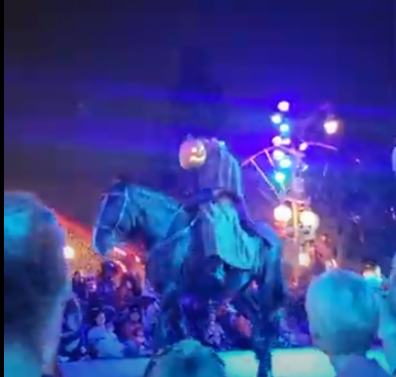 Headless Horseman at Frightfully Fun Parade at Oogie Boogie Bash at Disney California Adventure Park at Disneyland Resort