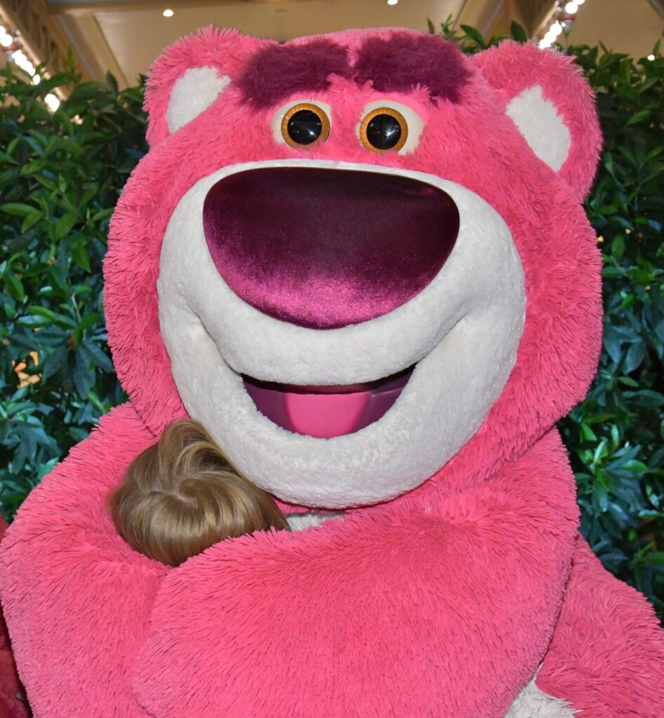 Lotso Huggin Bear at Oogie Boogie Basha t Disney California Adventure Park Special Characters at Disneyland Resort