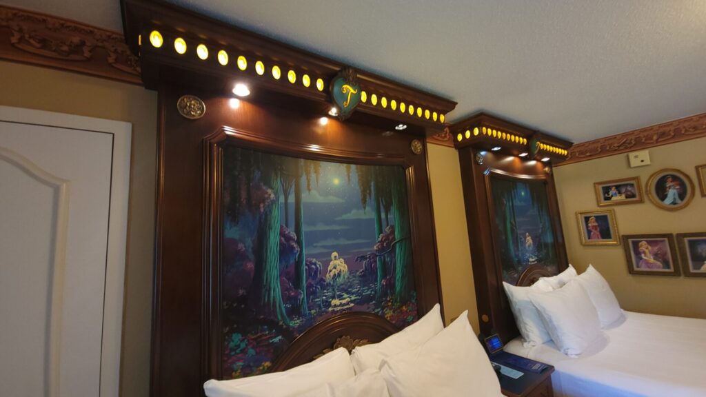 Royal Guest Room Light up LED Fireworks Headboard at Disney's Port Orleans Resort Riverside at Walt Disney World